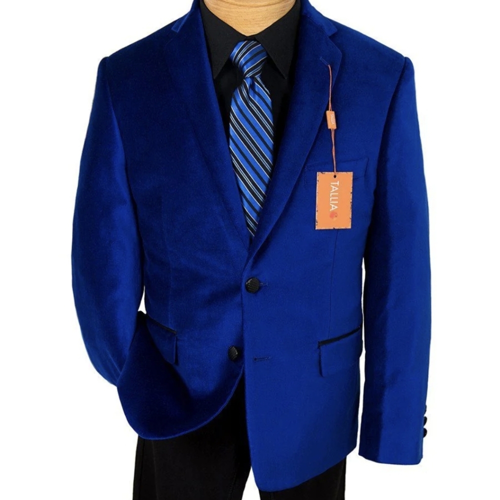 TALLIA Royal Blue Blazer with Black Accents